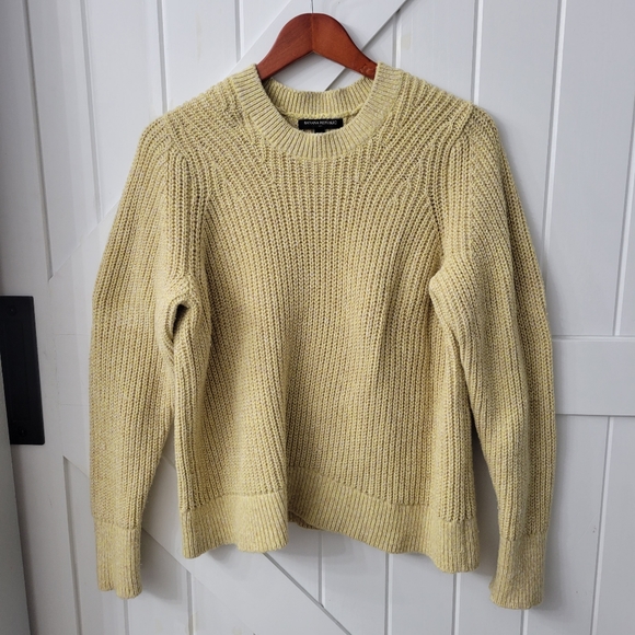 Banana Republic Sweaters - Banana Republic Yellow Chunky Knit Crewneck Sweater Women's XL